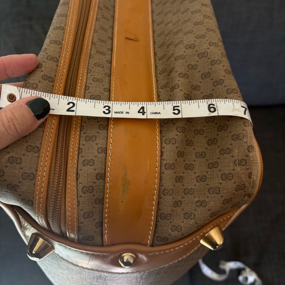 Gucci Vintage Authentic Coated Canvas Luggage Large Stripes 1980’s GG Monogram - Picture 15 of 15